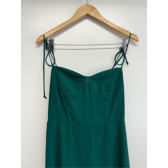 AQUA Midi Dress Size Small Green Spaghetti Strap Corset Front Slit‎ NWT - Picture 5 of 11